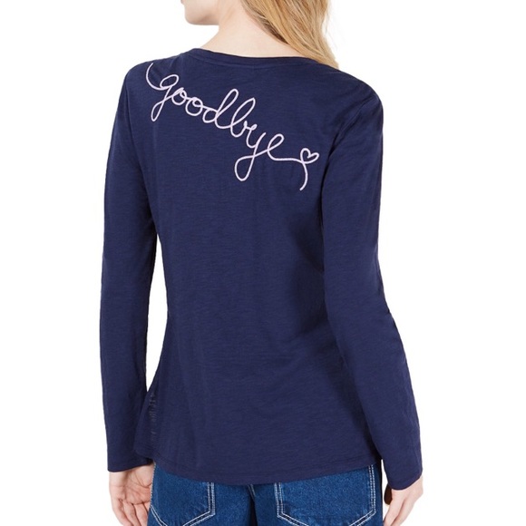 Maison Jules Hello Goodbye graphic long shirt NWT - Picture 2 of 2